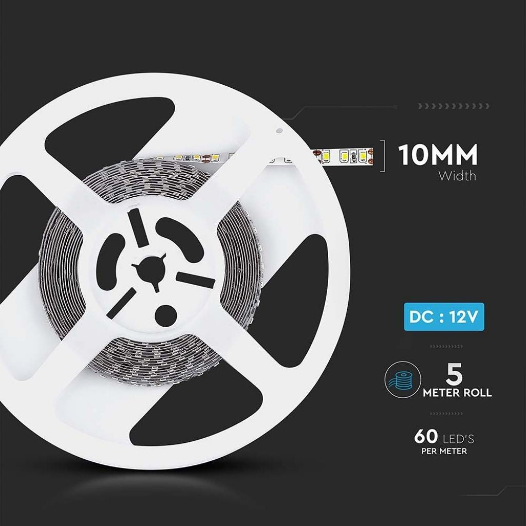 V - Tac Striscia LED Flessibile 55W SMD5050 Monocolore 60 LED/m 12V - Bobina da 5m - Elettrohub.it