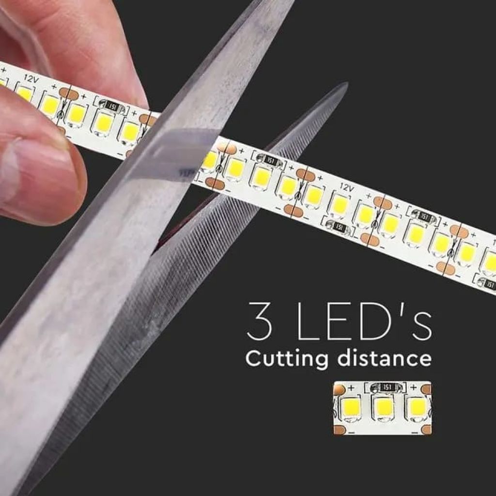 Striscia LED Flessibile 85W V-Tac SMD Monocolore 204 LED/metro 12V - Bobina 5 metri - Potenza 17 w/m
