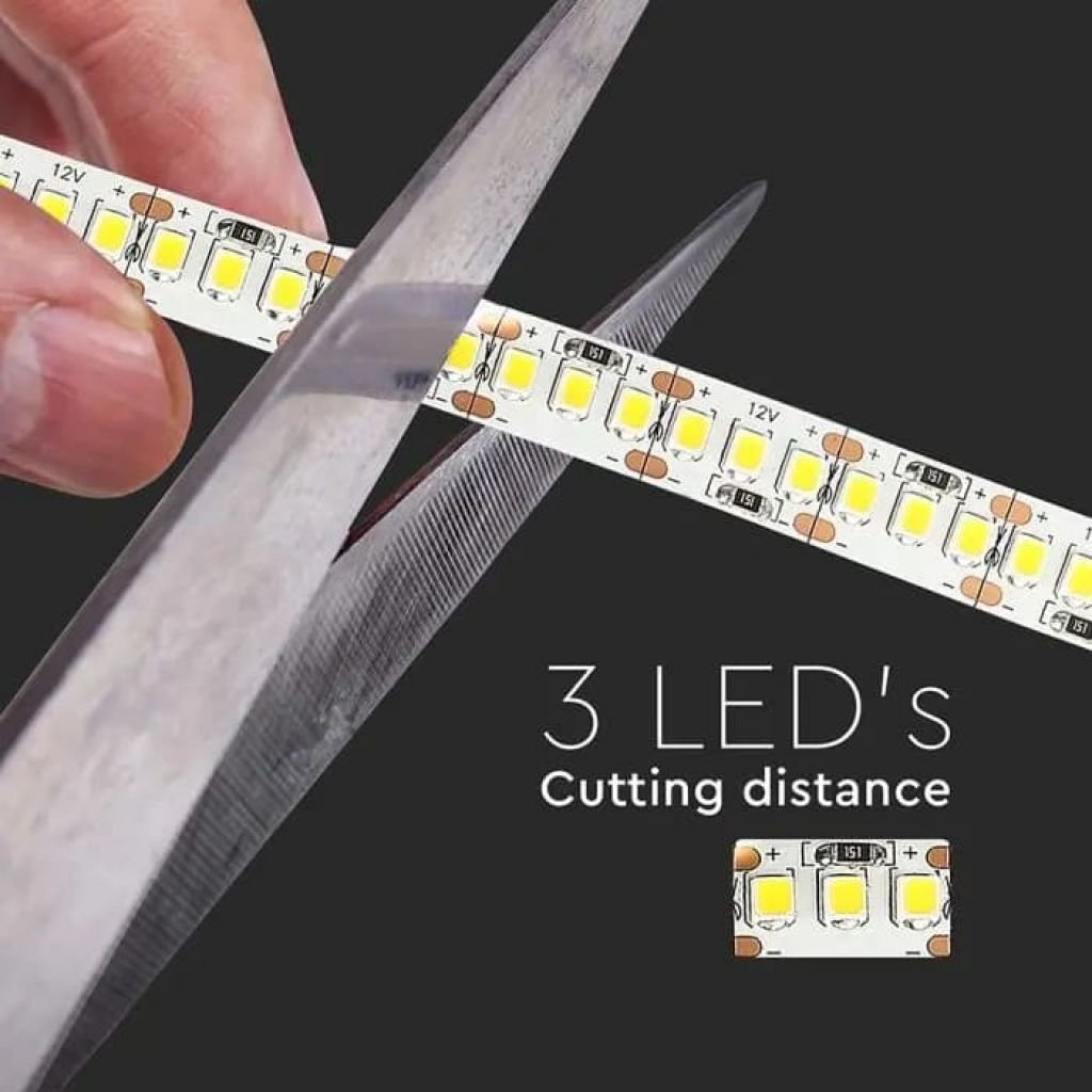 Striscia LED Flessibile 85W V - Tac SMD Monocolore 204 LED/metro 12V - Bobina 5 metri - Potenza 17 w/m - Elettrohub.it