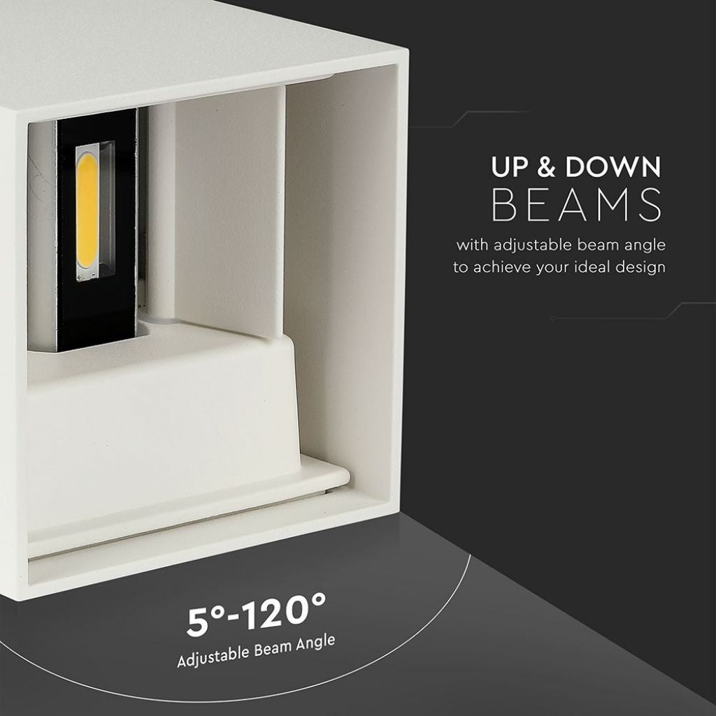 V-Tac Lampada LED da Muro 11W Wall Light Bianca con Doppio LED SMD Applique IP65