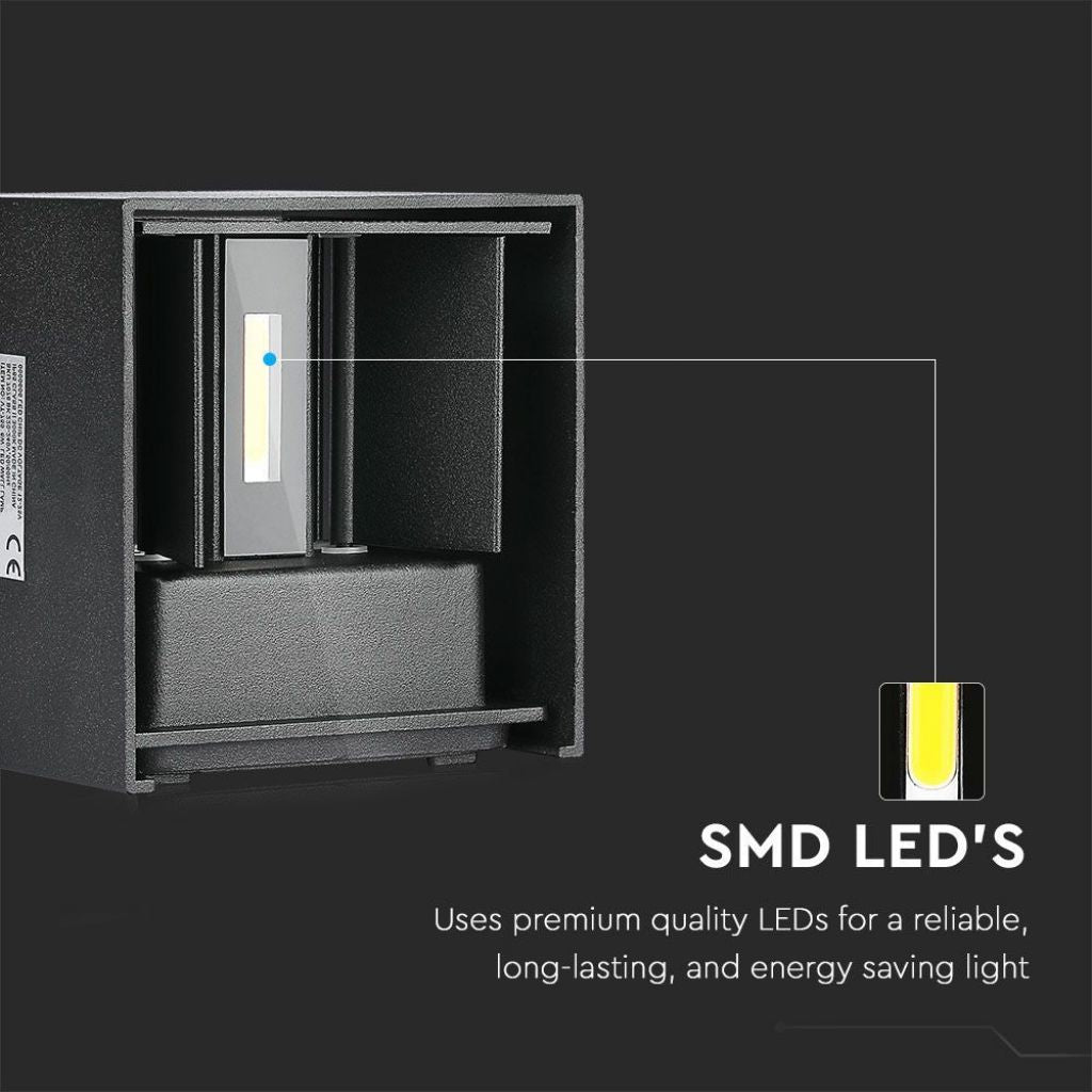 V-Tac Lampada LED da Muro 11W Wall Light Nera con Doppio LED SMD Applique IP65