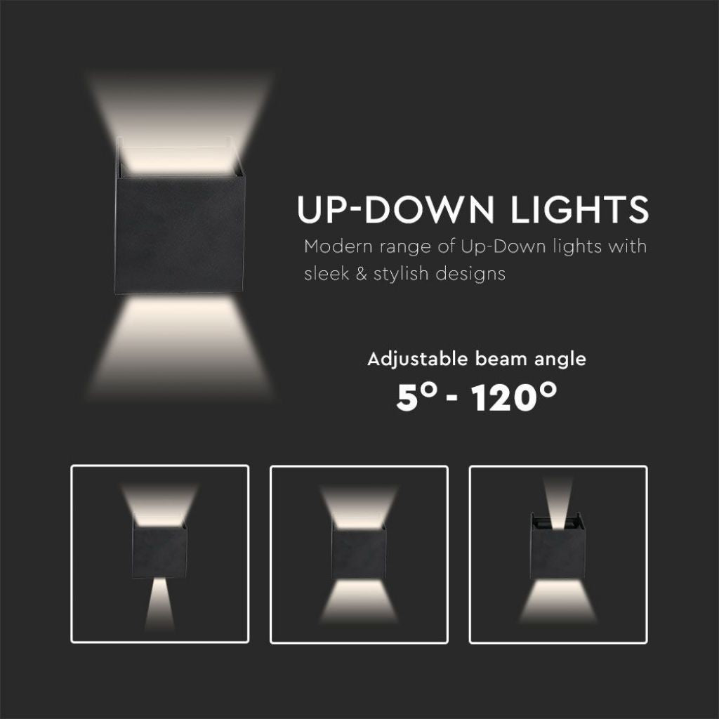 V-Tac Lampada LED da Muro 11W Wall Light Nera con Doppio LED SMD Applique IP65