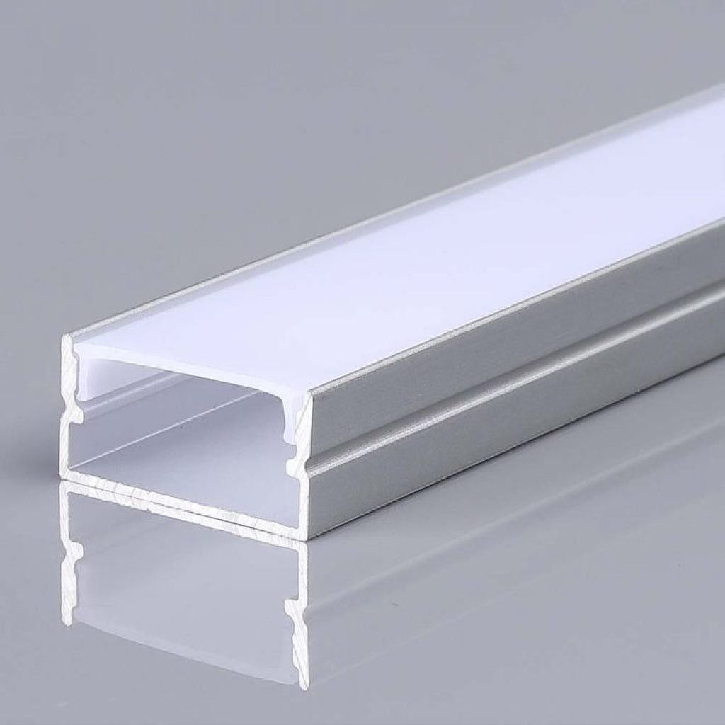 V-Tac PRO Profilo Piatto in Alluminio per Strisce LED a Superficie con Copertura Opaca Lunghezza 2 metri