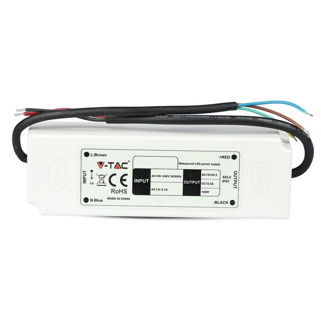 V - Tac Alimentatore 60W 12V Impermeabile IP67 a 1 Uscita con Cavi a Saldare - Elettrohub.it