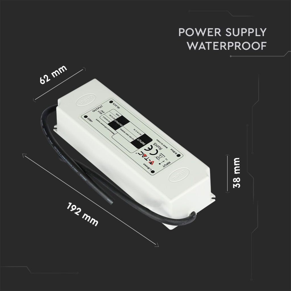 V-Tac Alimentatore 150W 12V Impermeabile IP67 a 1 Uscita con Cavi a Saldare