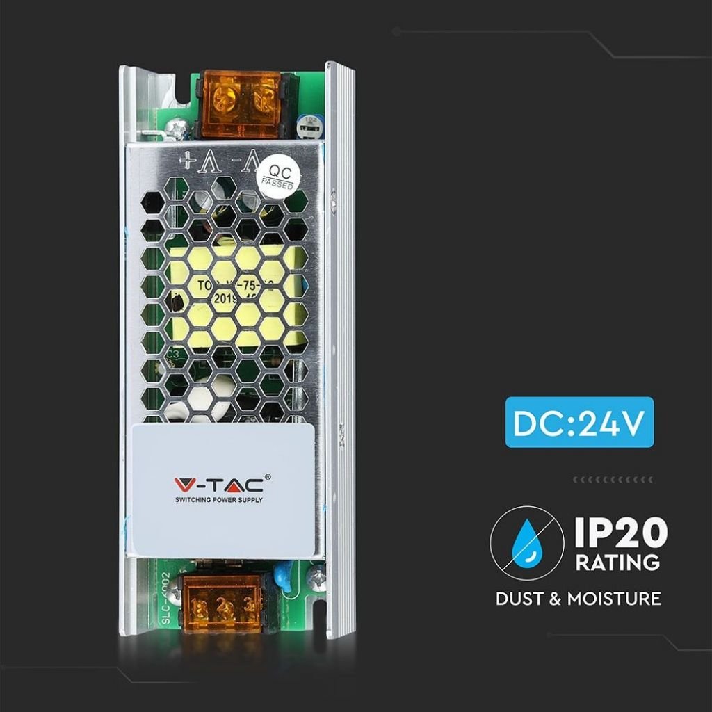 V - Tac Alimentatore 60W 24V Per Uso Interno a 1 Uscita con Morsetti a Vite - Elettrohub.it