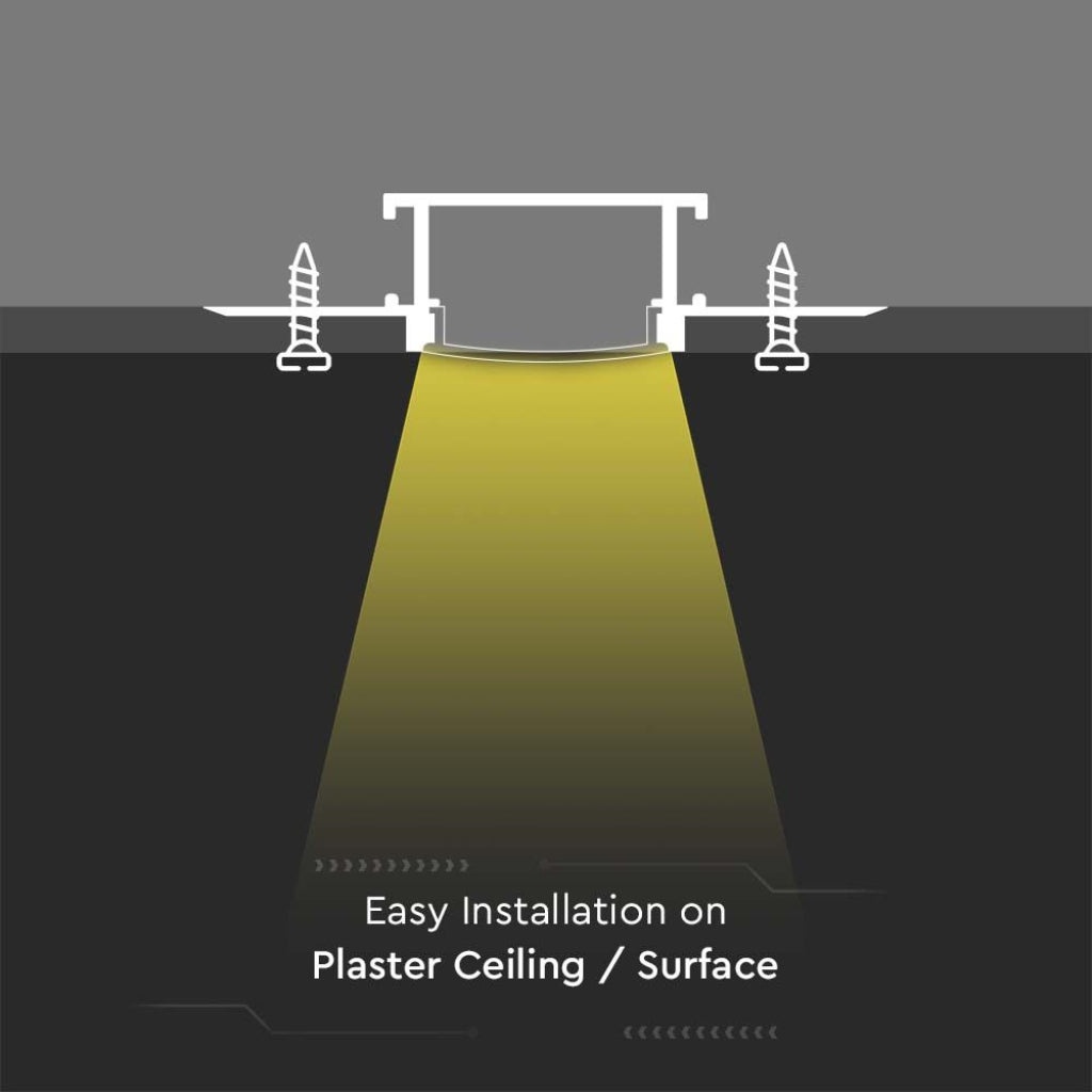 V-Tac Profilo Piatto Largo in Alluminio per Strisce LED a Scomparsa con Copertura Opaca Lunghezza 2 metri