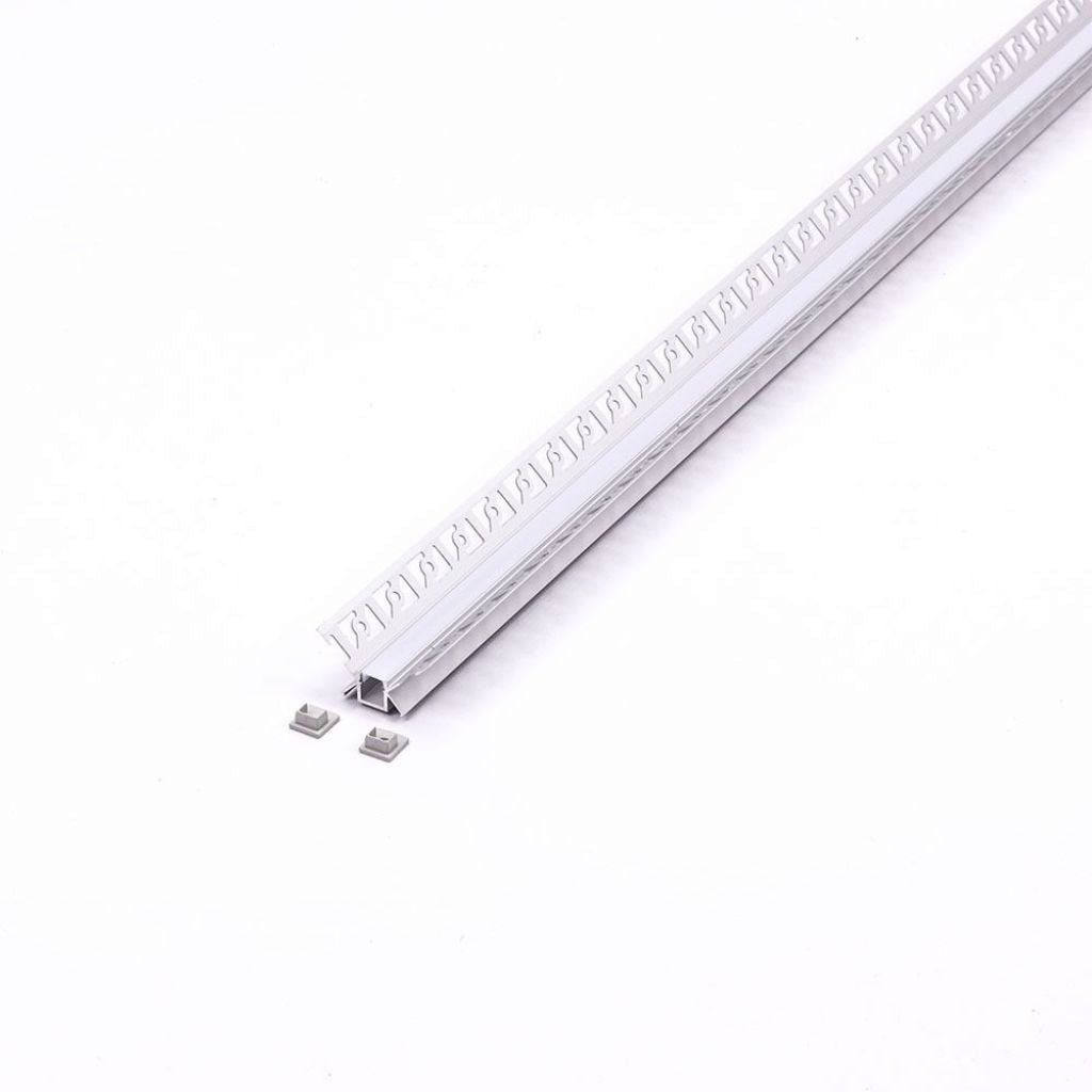 V - Tac Profilo Angolare Slim in Alluminio per Strisce LED a Scomparsa con Copertura Opaca Lunghezza 2 metri - Elettrohub.it