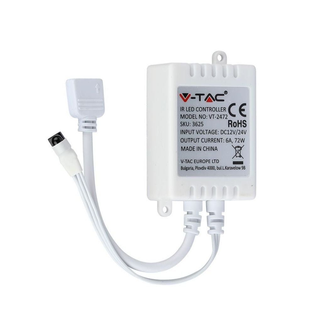 V - Tac Controller per Strisce LED RGB 4 Pin con Telecomando 24 Tasti - Elettrohub.it