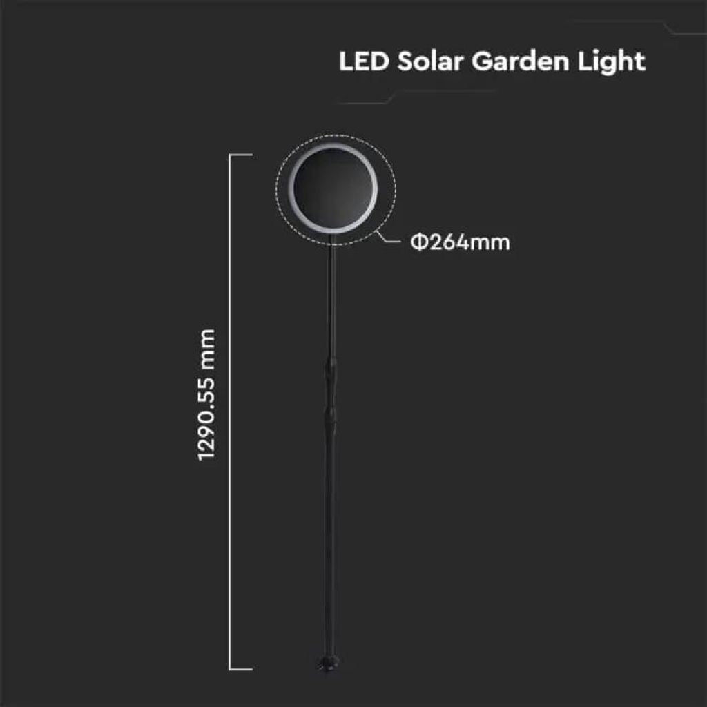 V-Tac Lampada LED da Giardino 8W SMD IP65 con Pannello Solare e Sensore Crepuscolare