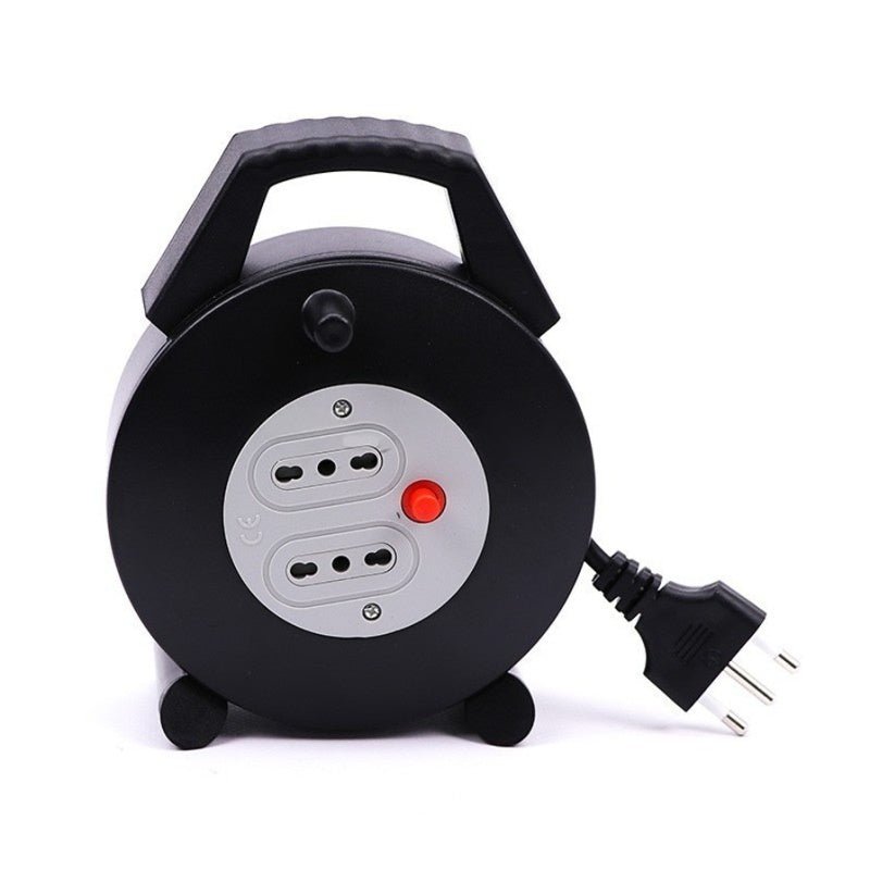 Prolunga Avvolgicavo Spina 16A e 2 Prese 10/16A Bipasso Colore Nero - 5 metri - Elettrohub.it