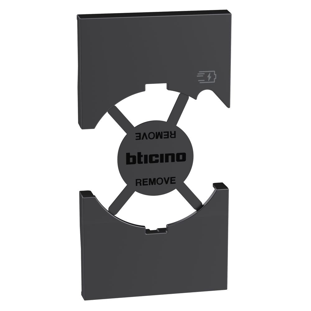 Cover per presa standard Italia P40 + USB - Nera KG68