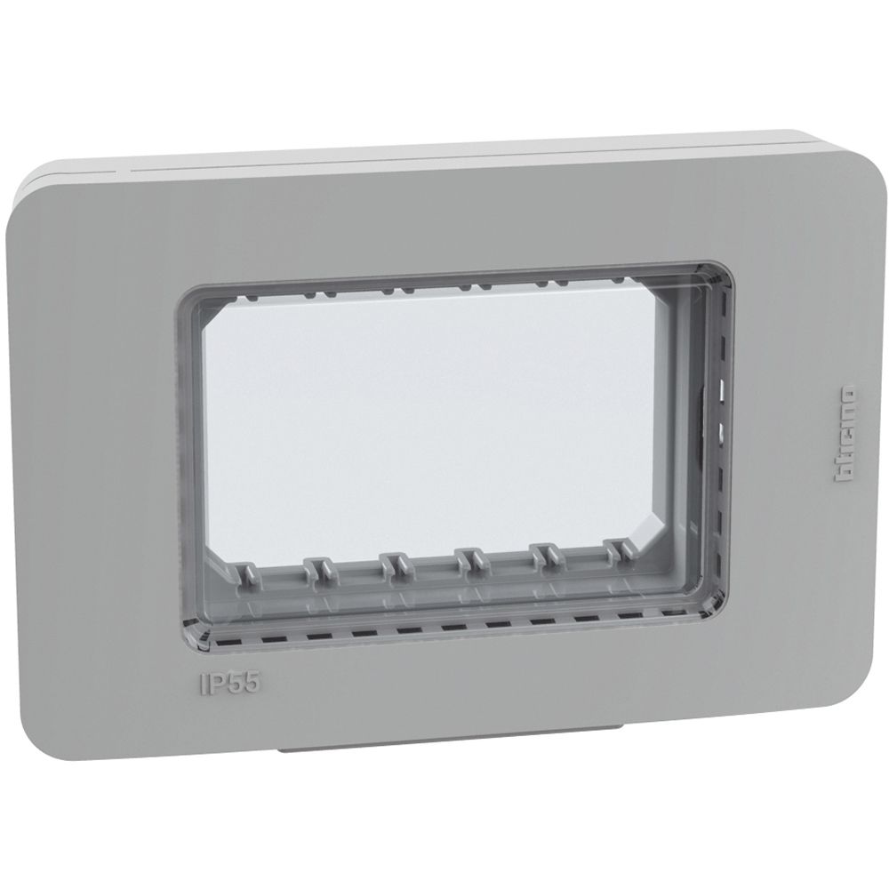 Placca autoportante BTicino MatixGo 3 moduli ip55 colore grigio 28603G - Elettrohub.it