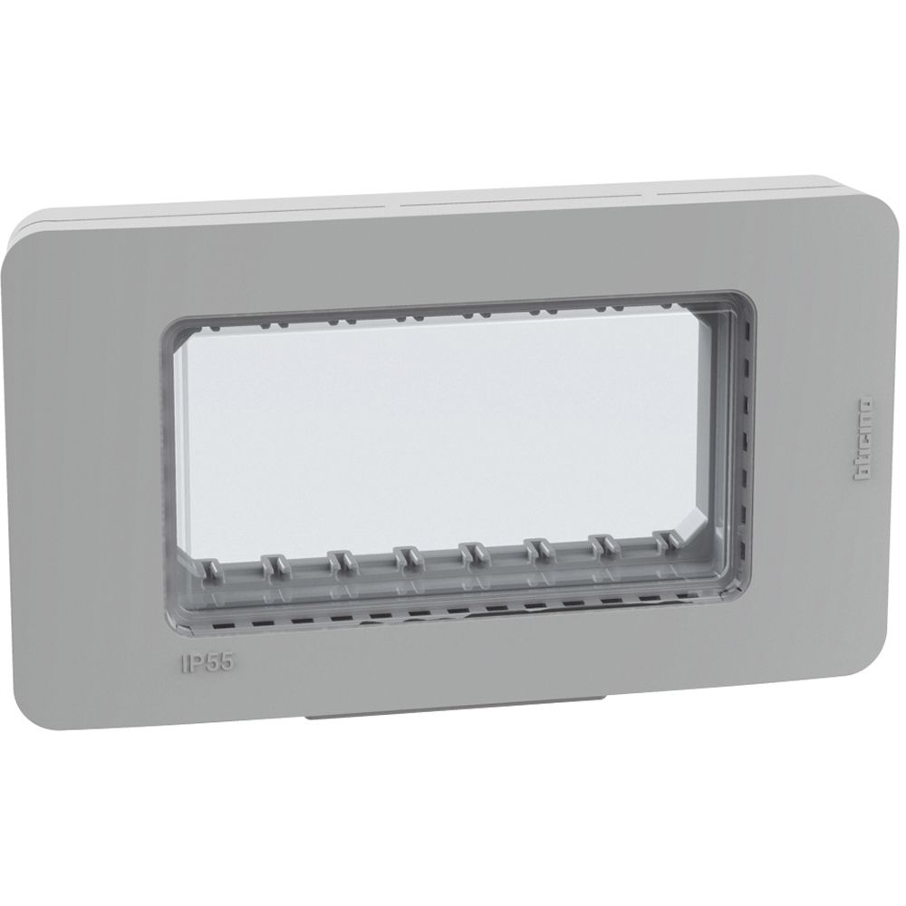 Placca autoportante BTicino MatixGo 4 moduli ip55 colore grigio 28604G - Elettrohub.it