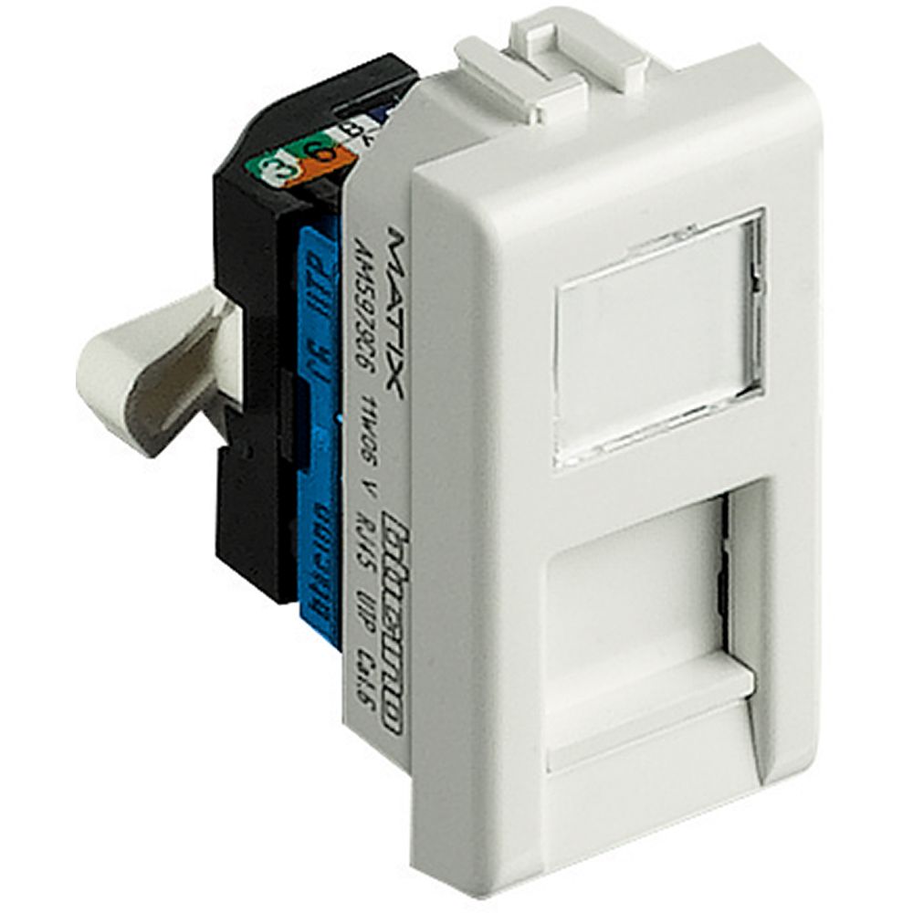Bticino Matix presa RJ45 Toolless CAT 6 UTP - Con targhetta identificativa e portello antipolvere - AM5979C6 - Elettrohub.it