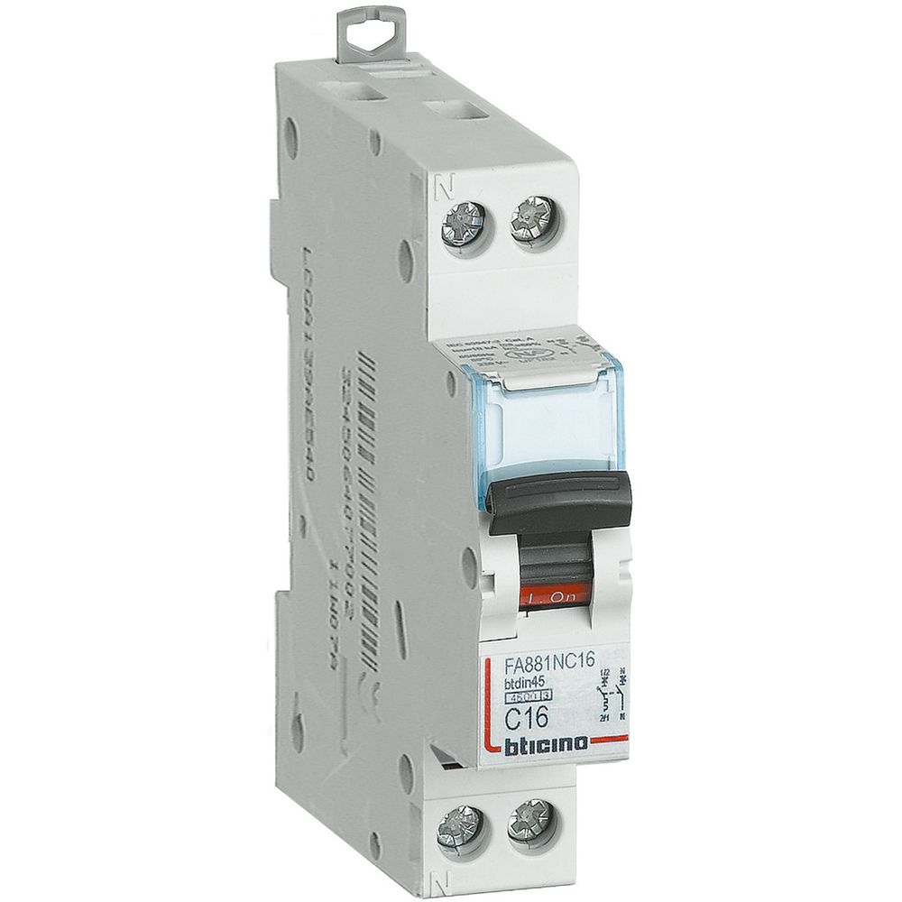 Interruttore magnetotermico bticino 1p+n 25a 4.5ka curva c 1 modulo 230 va.c.