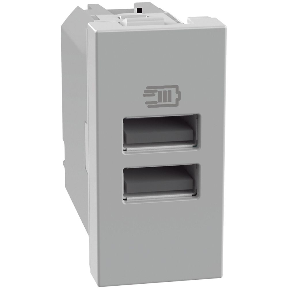 Presa usb BTicino MatixGo grigio doppia tipo A - 15w - JG4191AA
