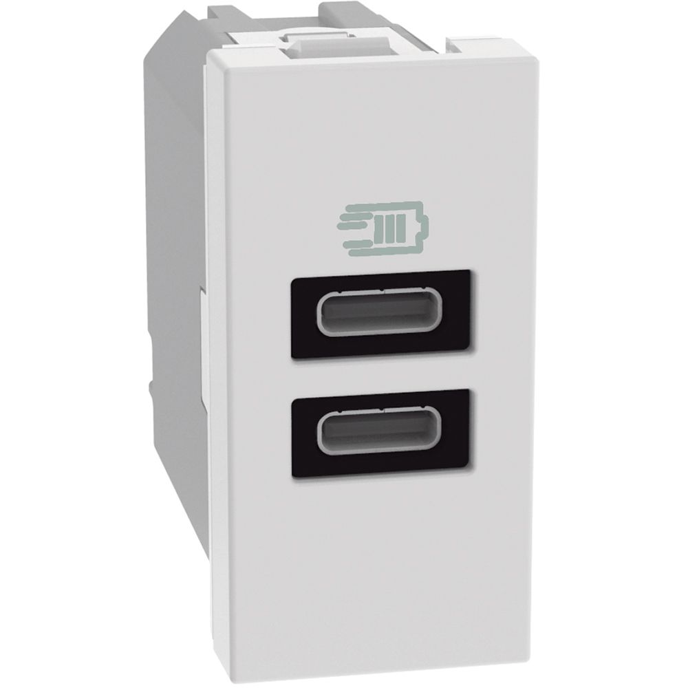 Caricatore USB Bticino MatixGO 15W con 2 porte tipo C bianco JW4191CC