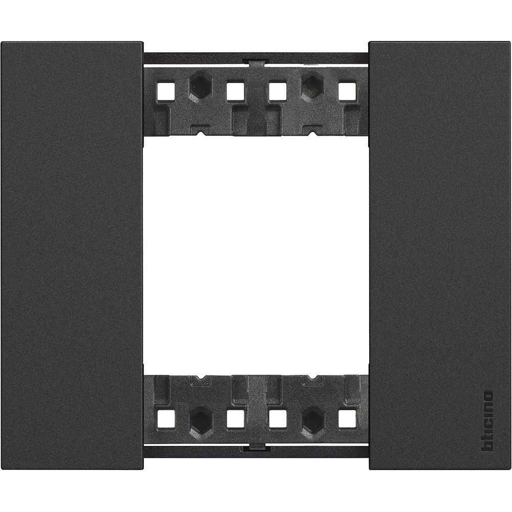 Placca 2 posti bticino living now colore nero KA4802KG