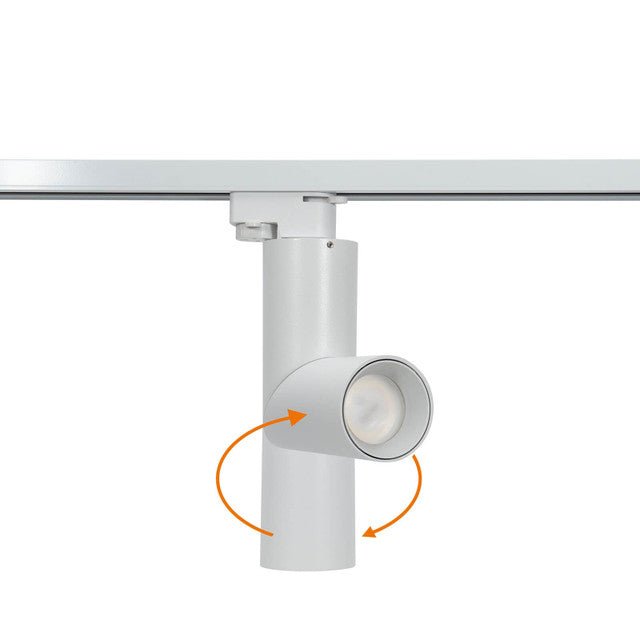 Faretto GU10 per binario Monofase - Bianco - Orientabile e Snodabile - Elettrohub.it