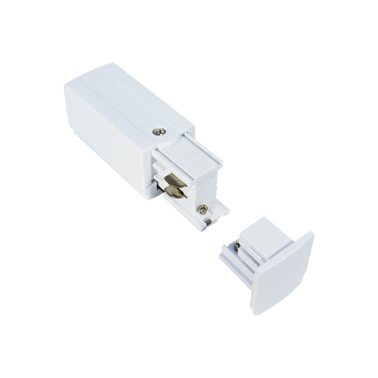 Kit Connettore di Alimentazione DX e Tappo Terminale Trifase, Bianco