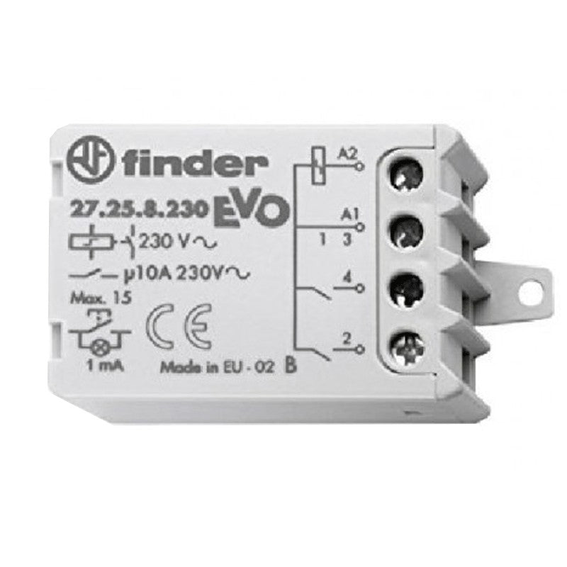 Relè di potenza/commutatore EVO Finder serie 27 bobina 230V ca, Montaggio a pannello