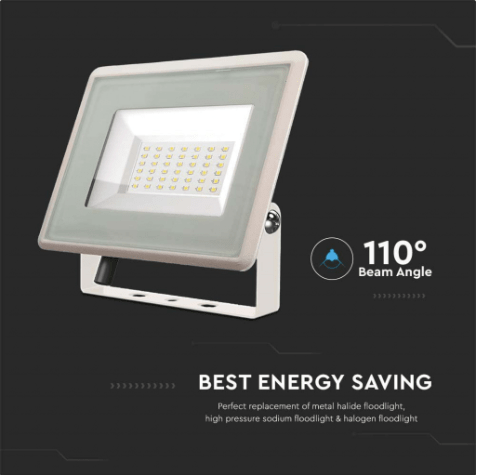 Faro LED Floodlight 30W V - TAC SMD Slim IP65 Bianco - Disponibile Luce: Calda 3000K, Naturale 4000K e Fredda 6500K - Elettrohub.it