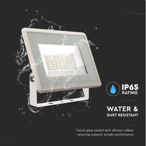 Faro LED Floodlight 30W V-TAC SMD Slim IP65 Bianco - Disponibile Luce: Calda 3000K, Naturale 4000K e Fredda 6500K