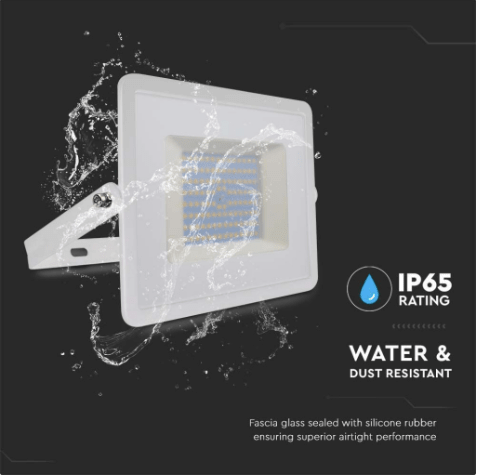 Faro LED Floodlight 100W V - TAC SMD Slim IP65 Bianco - Disponibile Luce: Calda 3000K, Naturale 4000K e Fredda 6500K - Elettrohub.it