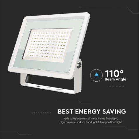 Faro LED Floodlight 200W V - TAC SMD Slim IP65 Bianco - Disponibile Luce: Calda 3000K, Naturale 4000K e Fredda 6500K - Elettrohub.it