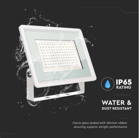 Faro LED Floodlight 200W V - TAC SMD Slim IP65 Bianco - Disponibile Luce: Calda 3000K, Naturale 4000K e Fredda 6500K - Elettrohub.it