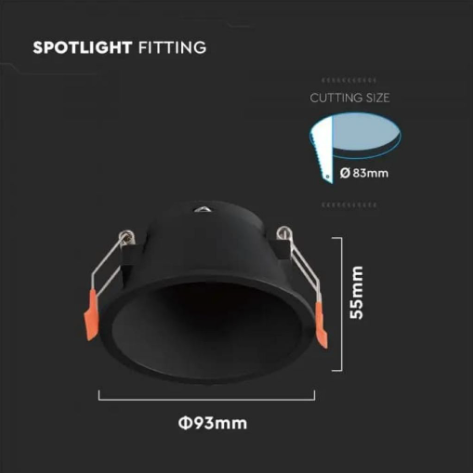 V-Tac Portafaretto Rotondo Fisso da Incasso per Lampadine GU10
