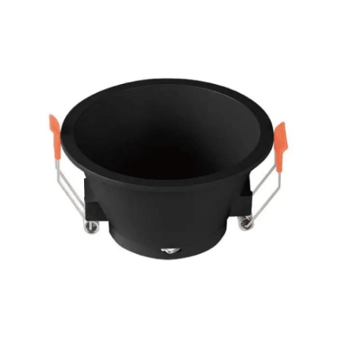 V - Tac Portafaretto Rotondo Fisso da Incasso per Lampadine GU10 Nero - Elettrohub.it