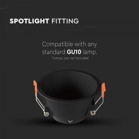V-Tac Portafaretto Rotondo Fisso da Incasso per Lampadine GU10