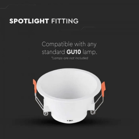 Portafaretto Rotondo Fisso da Incasso per Lampadine GU10 Bianco - Elettrohub.it