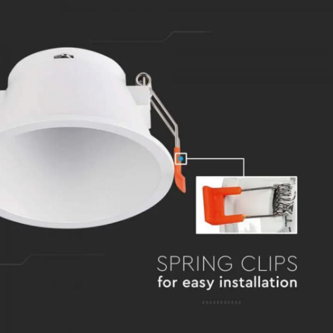 Portafaretto Rotondo Fisso da Incasso per Lampadine GU10 Bianco