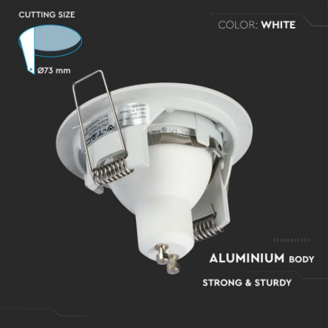 Portafaretto rotondo, da incasso e orientabile, per Lampadine GU10 e GU5.3