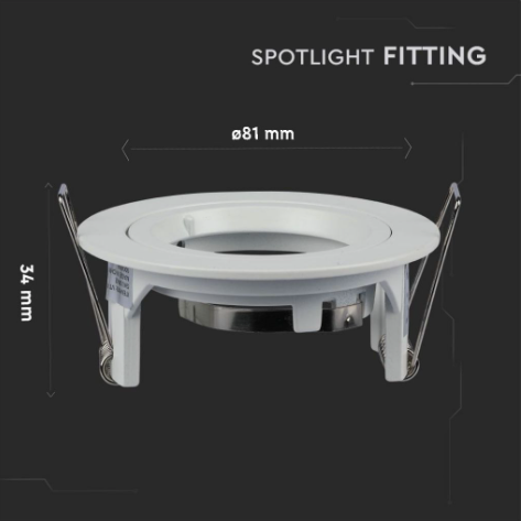 Portafaretto rotondo, da incasso e orientabile, per Lampadine GU10 e GU5.3
