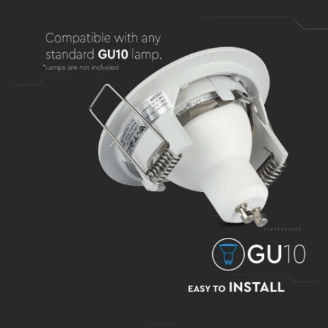 Portafaretto rotondo, da incasso e orientabile, per Lampadine GU10 e GU5.3 - Elettrohub.it