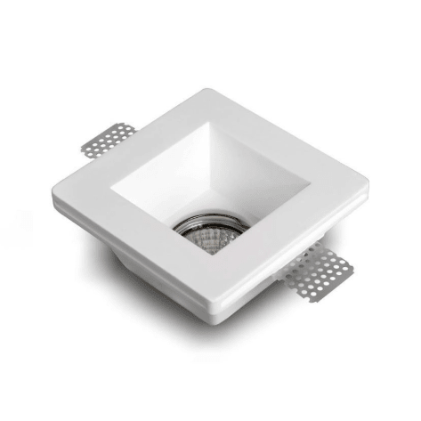 Portafaretto Quadrato fondo, da Incasso, in Gesso per Lampadine GU10 e GU5.3 - Elettrohub.it
