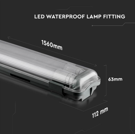 Tubo LED Plafoniera 2x22W V-Tac Lampadina 150cm Impermeabile - Disponibile con: Luce Bianca Naturale 4000K e Fredda 6400K