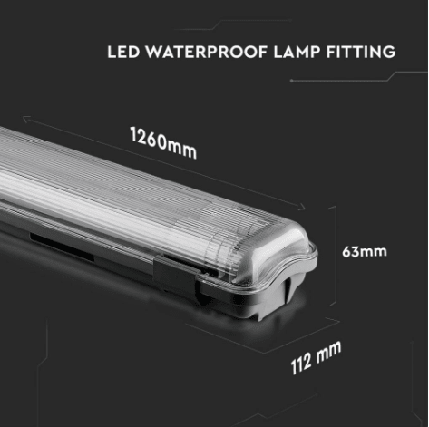 Tubo LED Plafoniera 2x18W V - Tac Lampadina 120cm Impermeabile - Disponibile Luce: Naturale 4000K e Fredda 6400K - Elettrohub.it