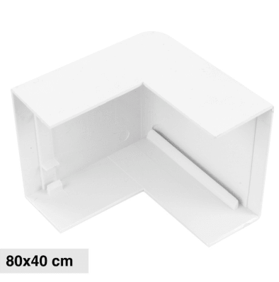 Angolo Esterno per Canaline Passacavi 80x40 in Plastica Bianca - Elettrohub.it