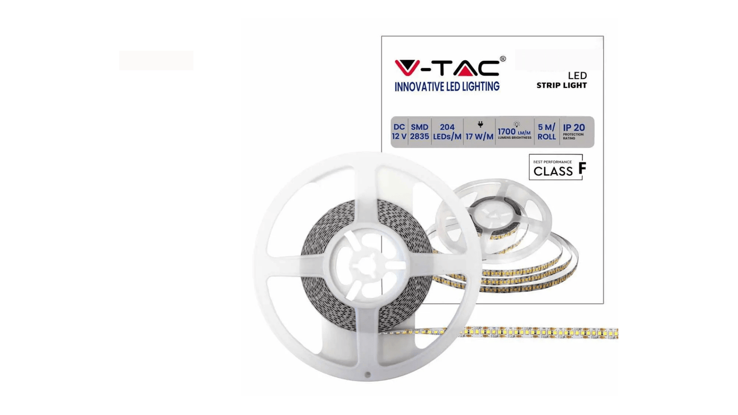 V - Tac Striscia LED Flessibile 80W SMD Monocolore 120 LED/metro IP65 24V - Potenza 8 w/m - Bobina 10 metri - Elettrohub.it