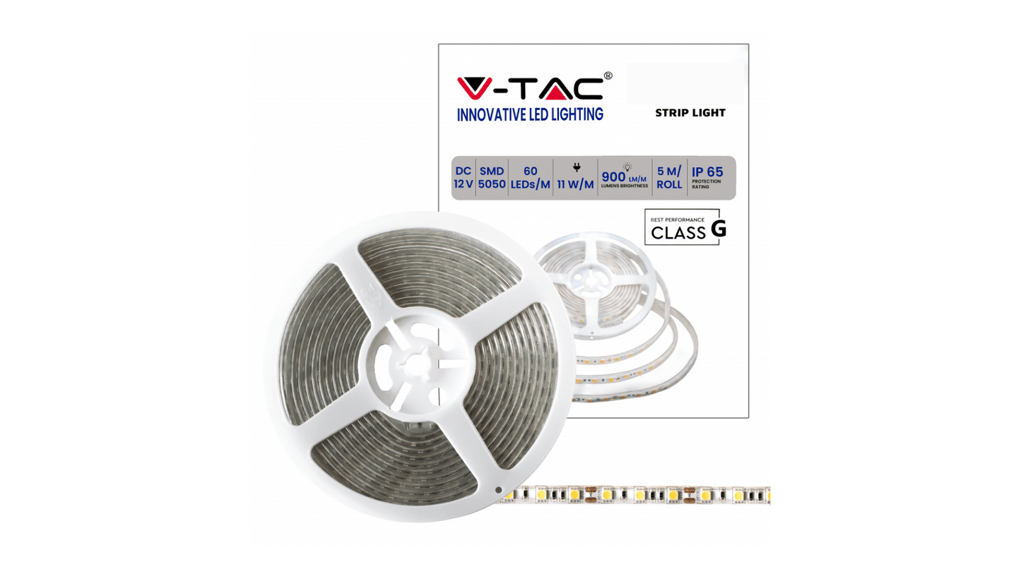 Striscia LED V - Tac Flessibile 55W Monocolore 60 LED/m 12V IP65 - Bobina da 5m - Elettrohub.it