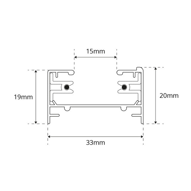 Binario Monofase Nero - 1 metro