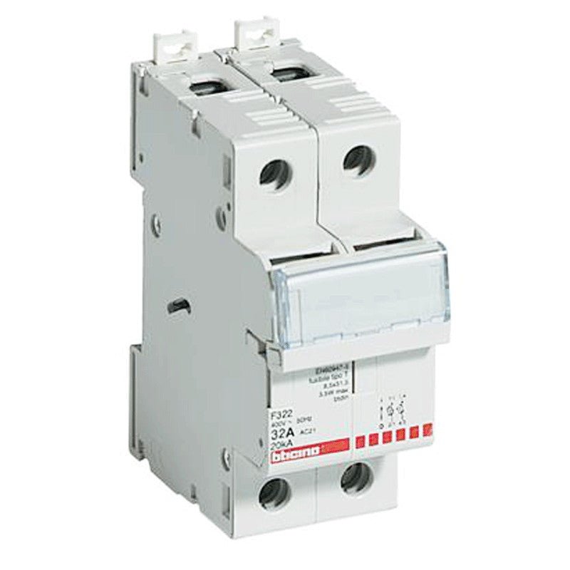 Bticino sezionatore portafusibile 2P 32A 500V 2 moduli DIN F322 - Elettrohub.it