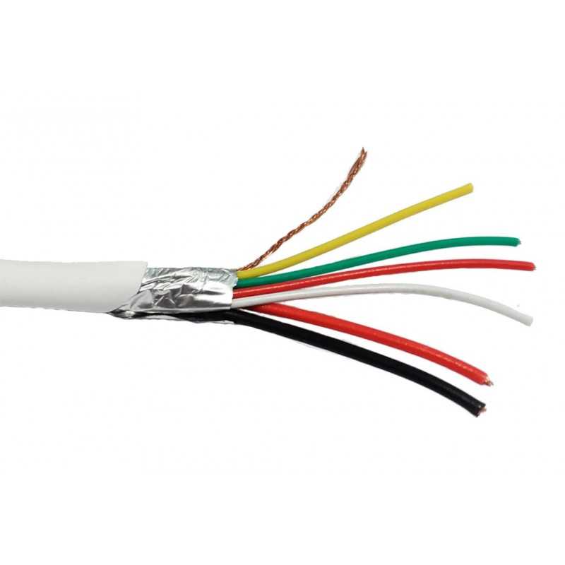 Cavo allarme AX 2 x 0,75 mm + n x 0,22 mm - Bianco - Matassa da 100 metri