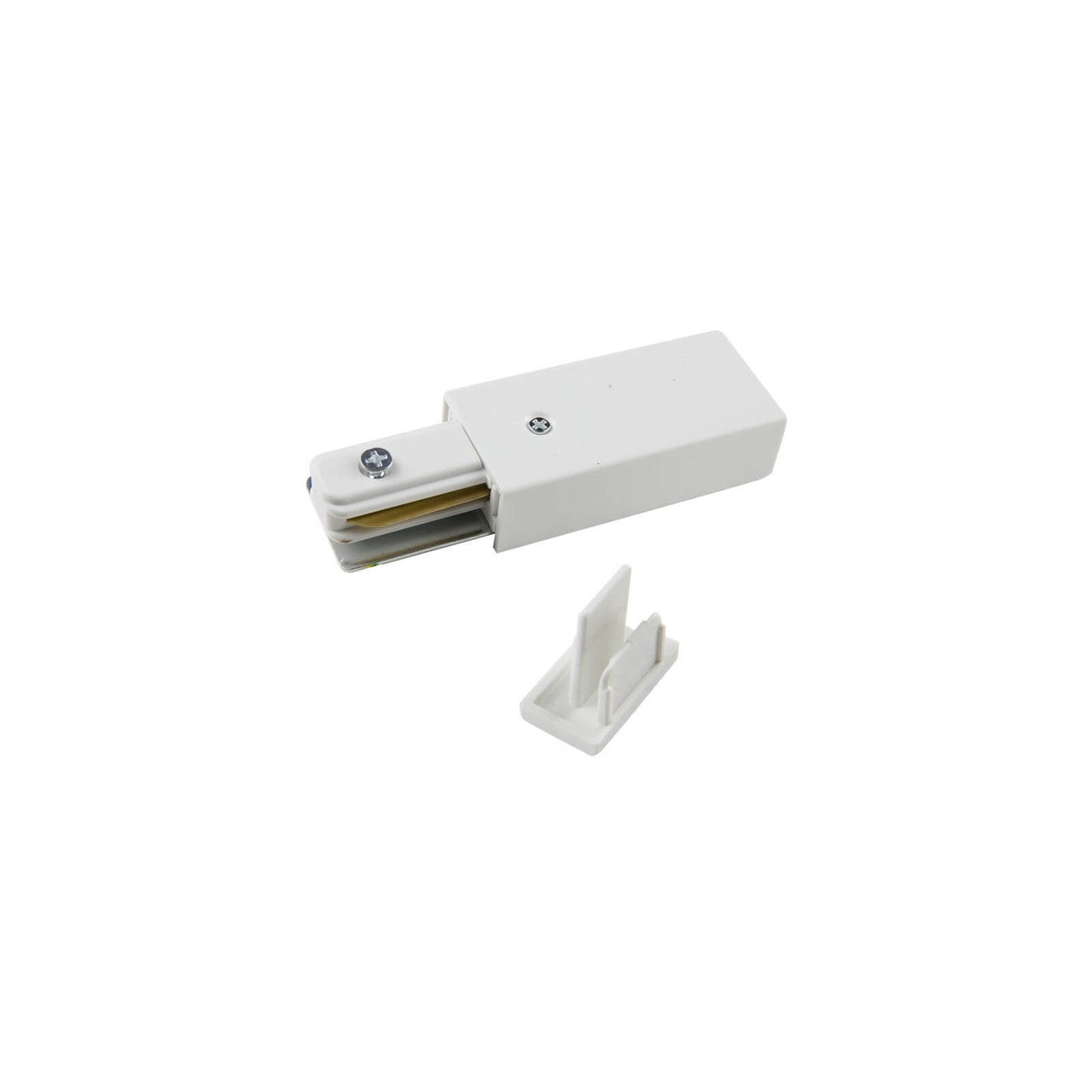 Connettore di Alimentazione + Tappo per binario Monofase Bianco