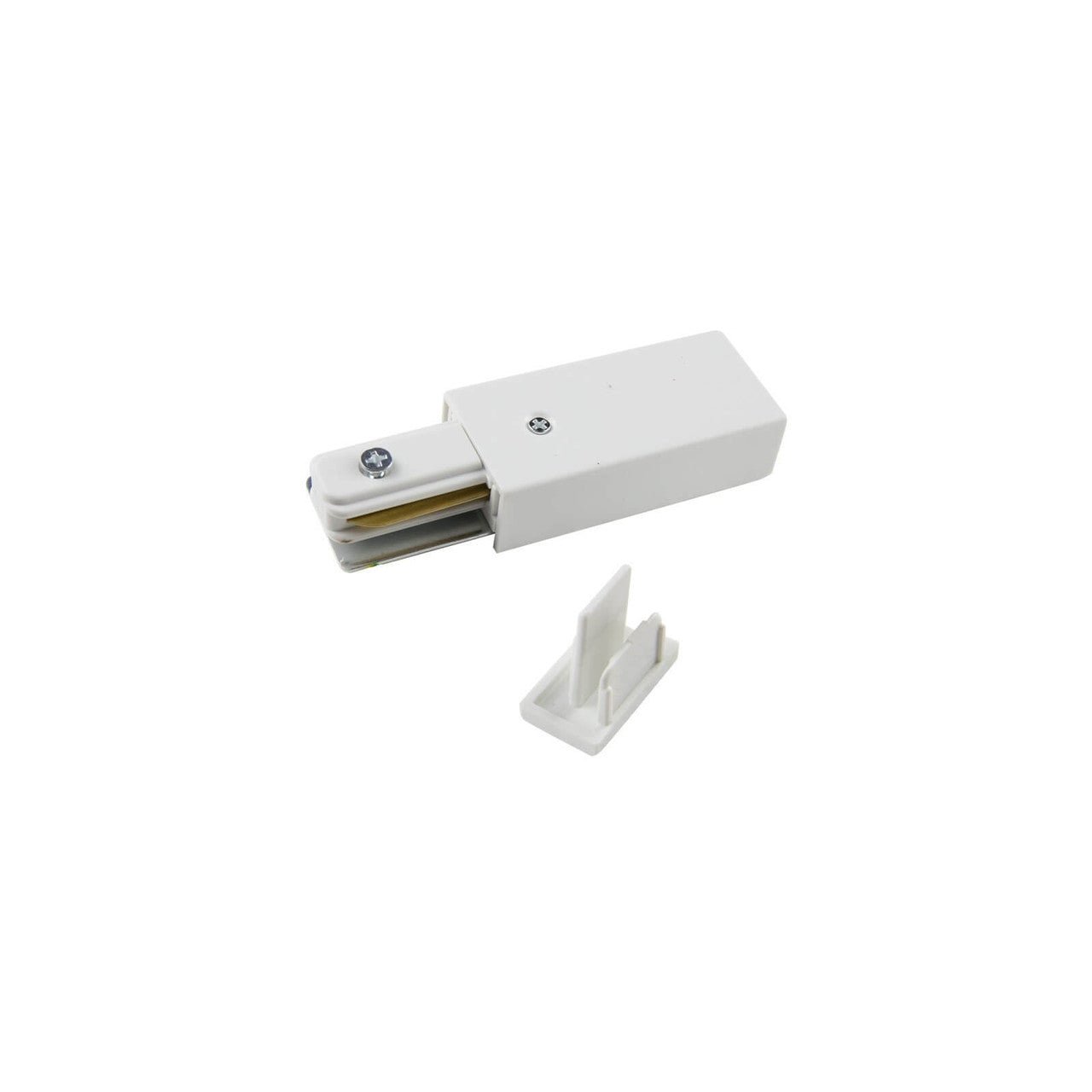 Connettore di Alimentazione + Tappo per binario Monofase Bianco - Elettrohub.it